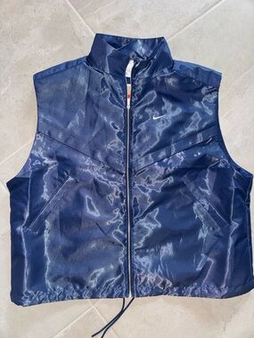 Nike Blue Shiny Full-Zip Track Jacket